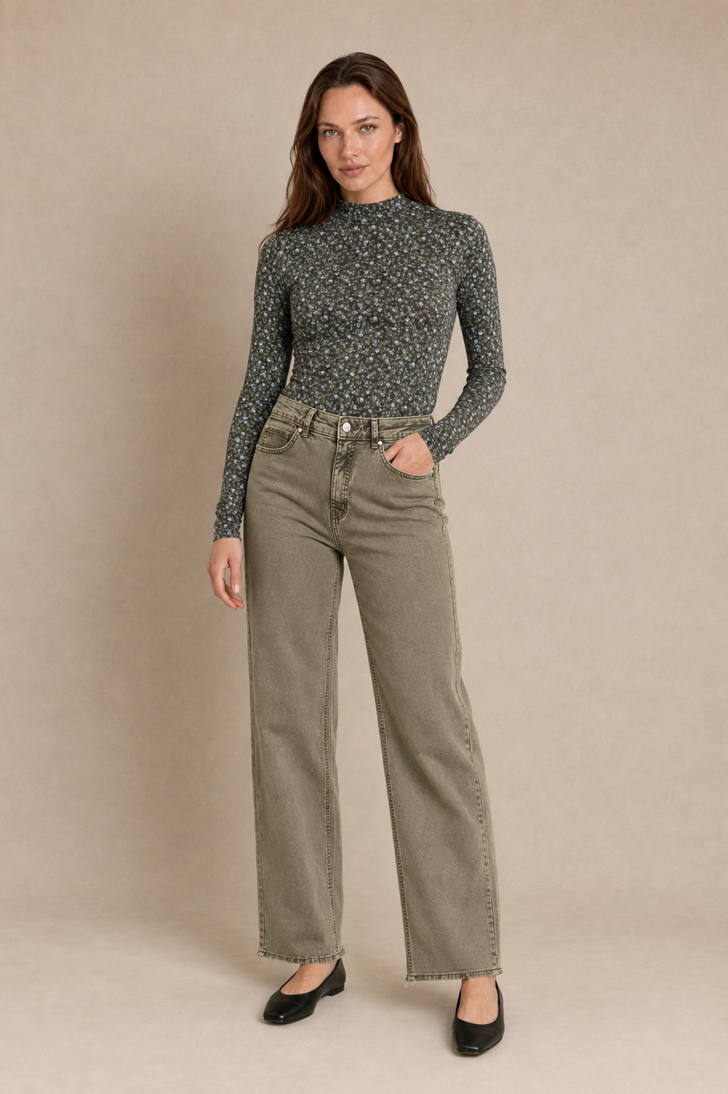 Le jean jambe large de couleur | Modèle Lily