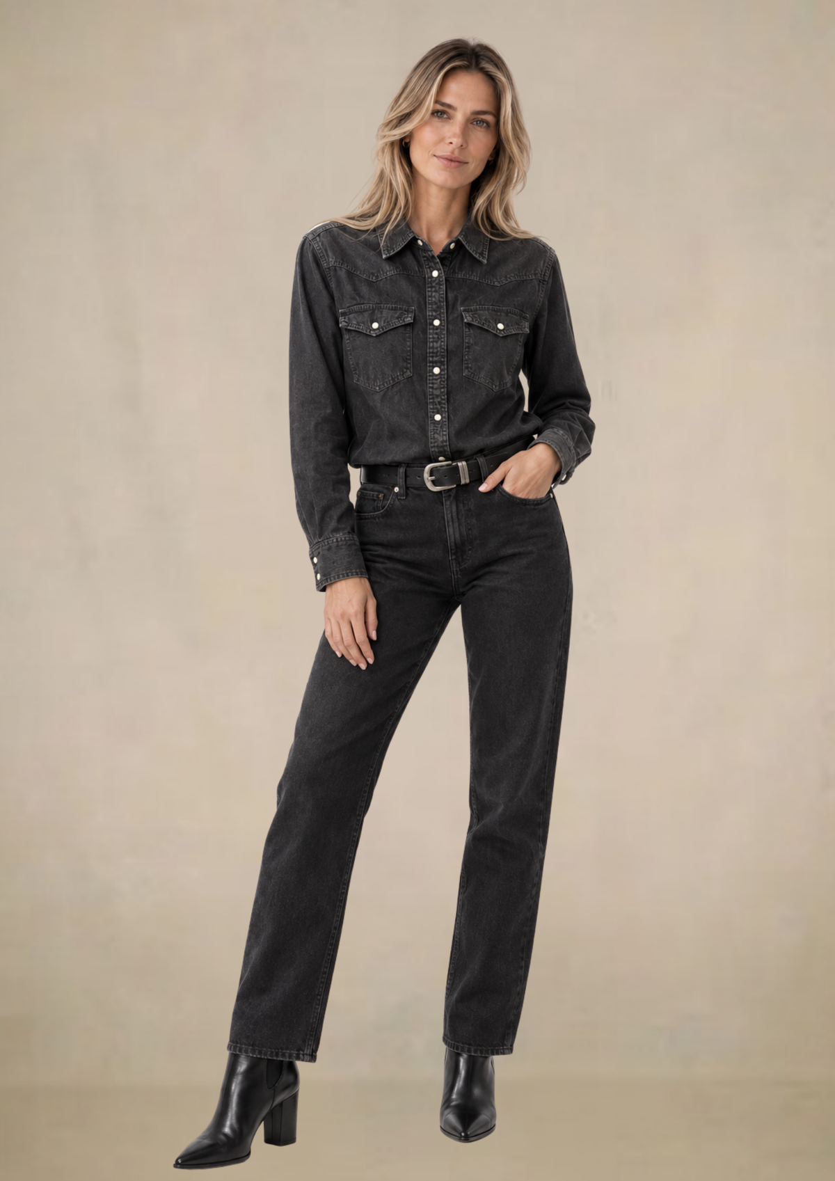 La chemise en jean style western