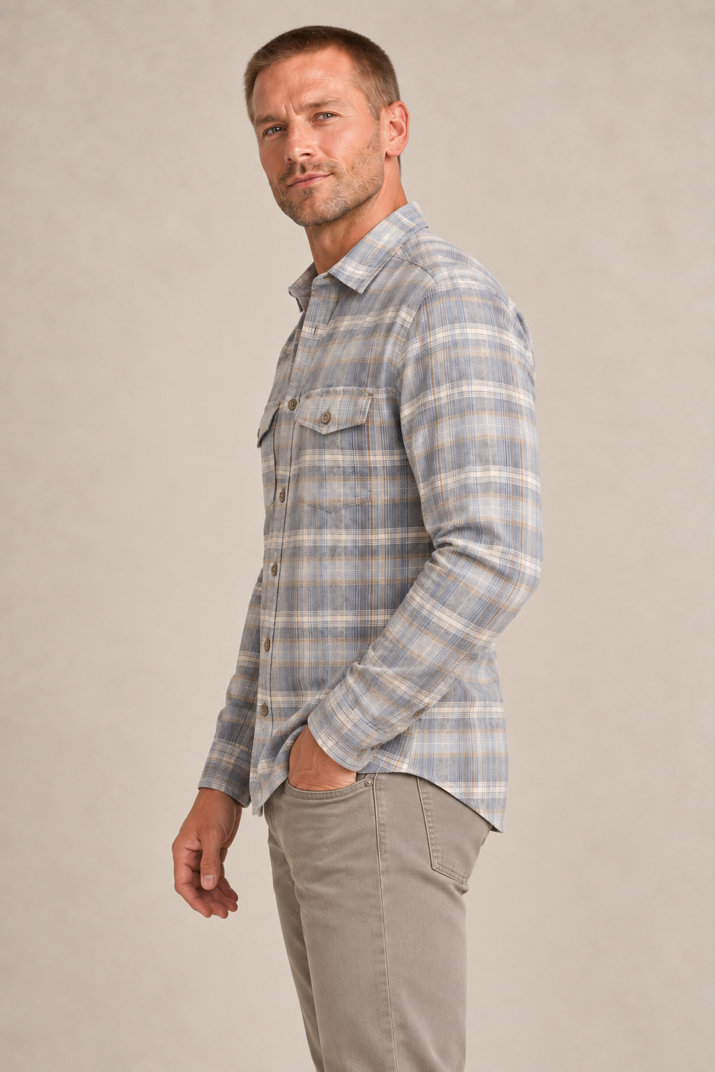 La chemise à carreaux en coton