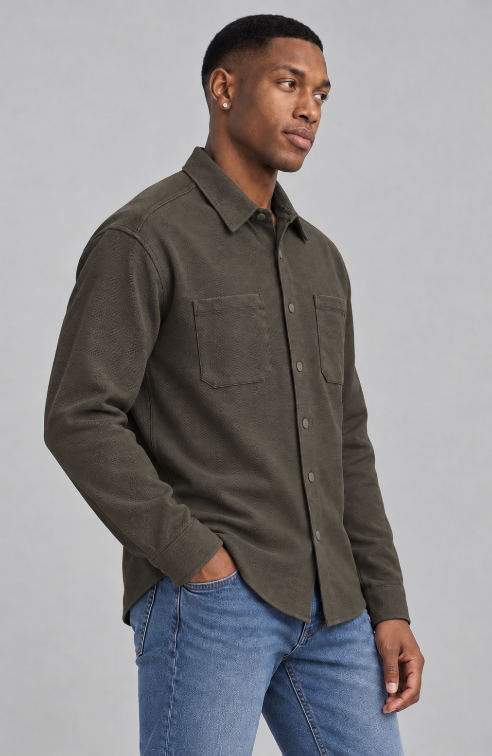 La chemise texturée à manches longues