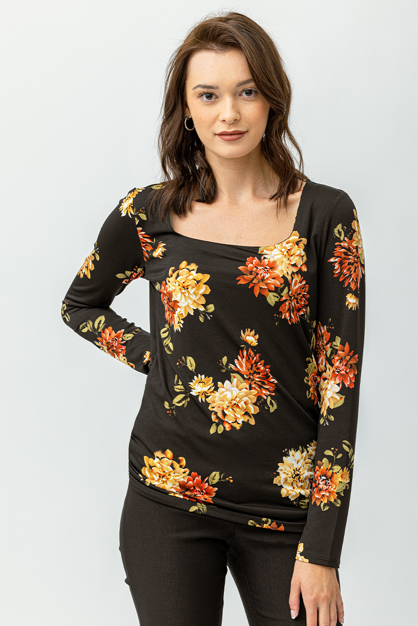 Dahlia's printed square neck t-shirt