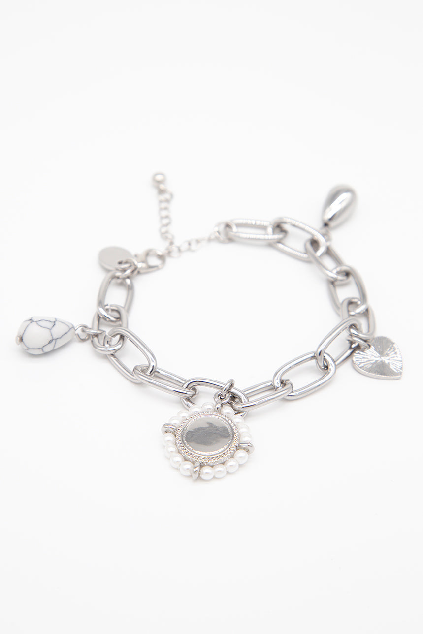 The large chain and charm bracelet