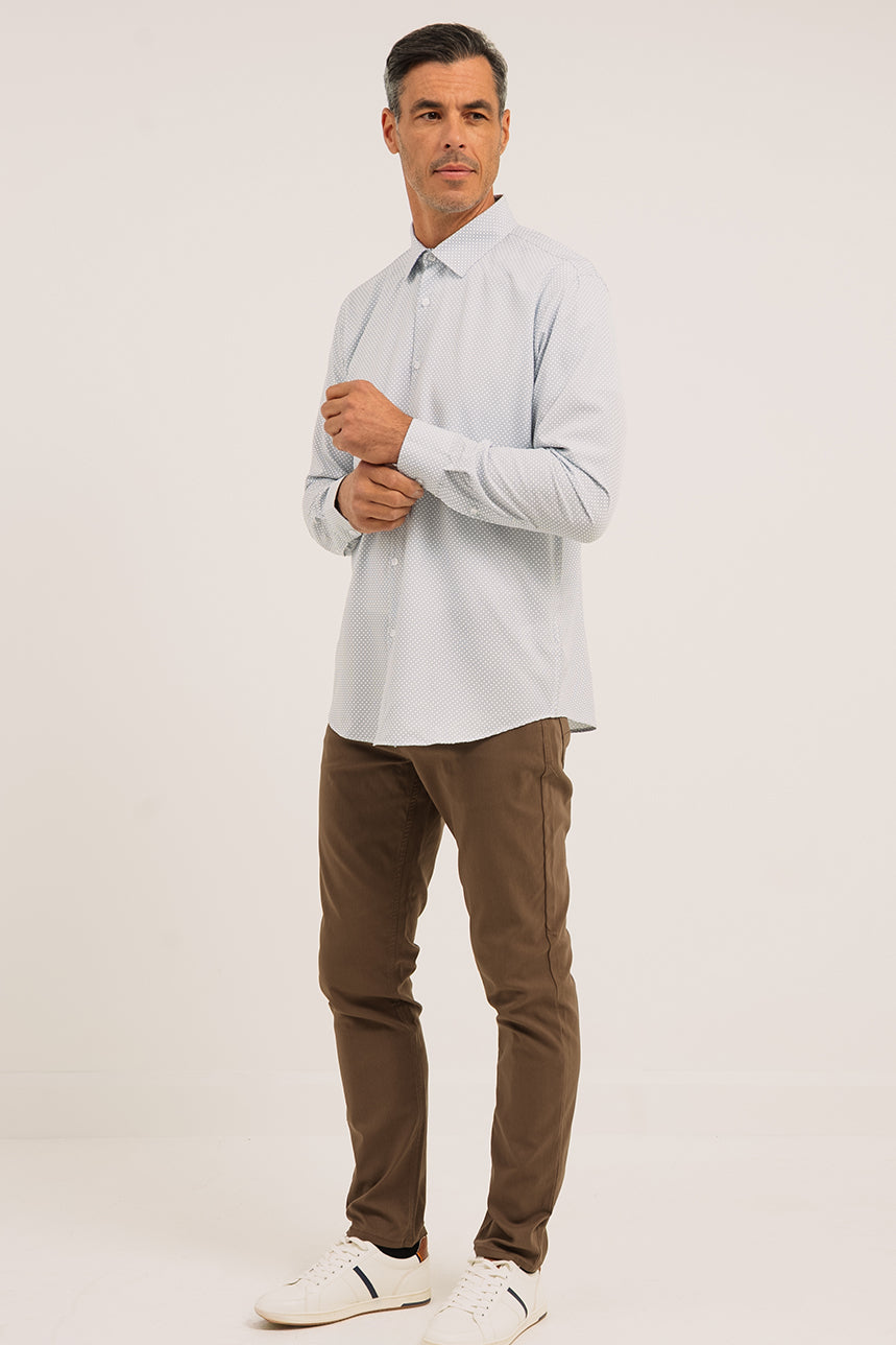 The white checked print shirt