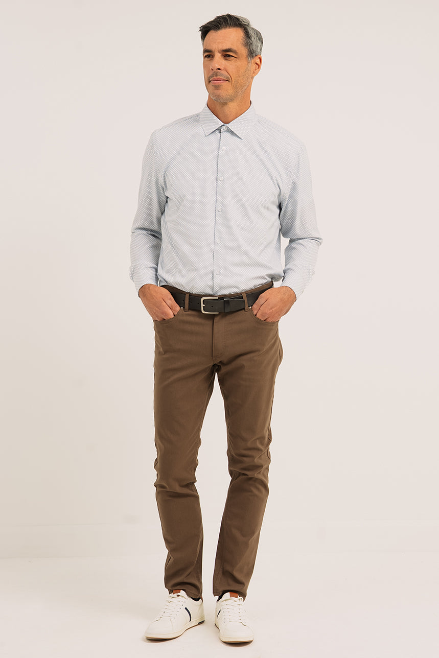 The white checked print shirt
