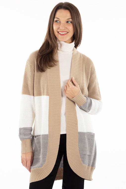 Color Block Open Cardigan | 2 Colors