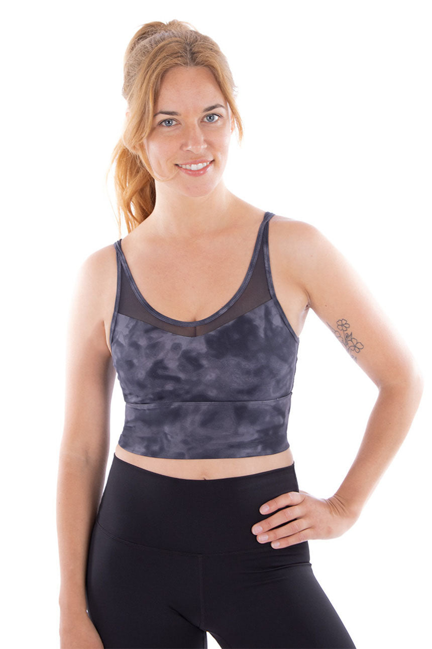 Tie-dye yoga support mesh insert