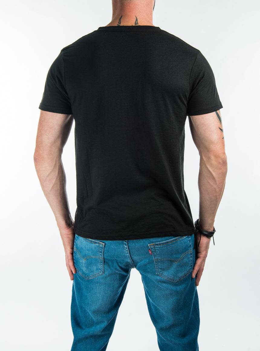T-shirt couleur unie col en V