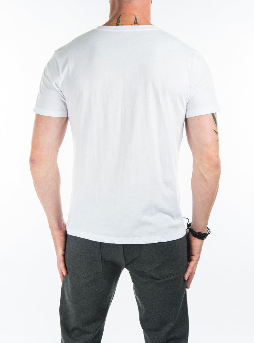 T-shirt couleur unie col en V