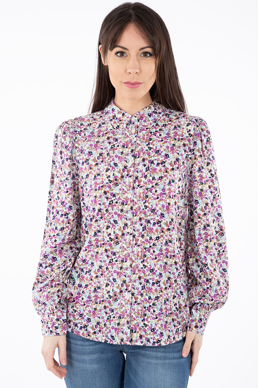 Floral blouse with puffed sleeves | B.Young
