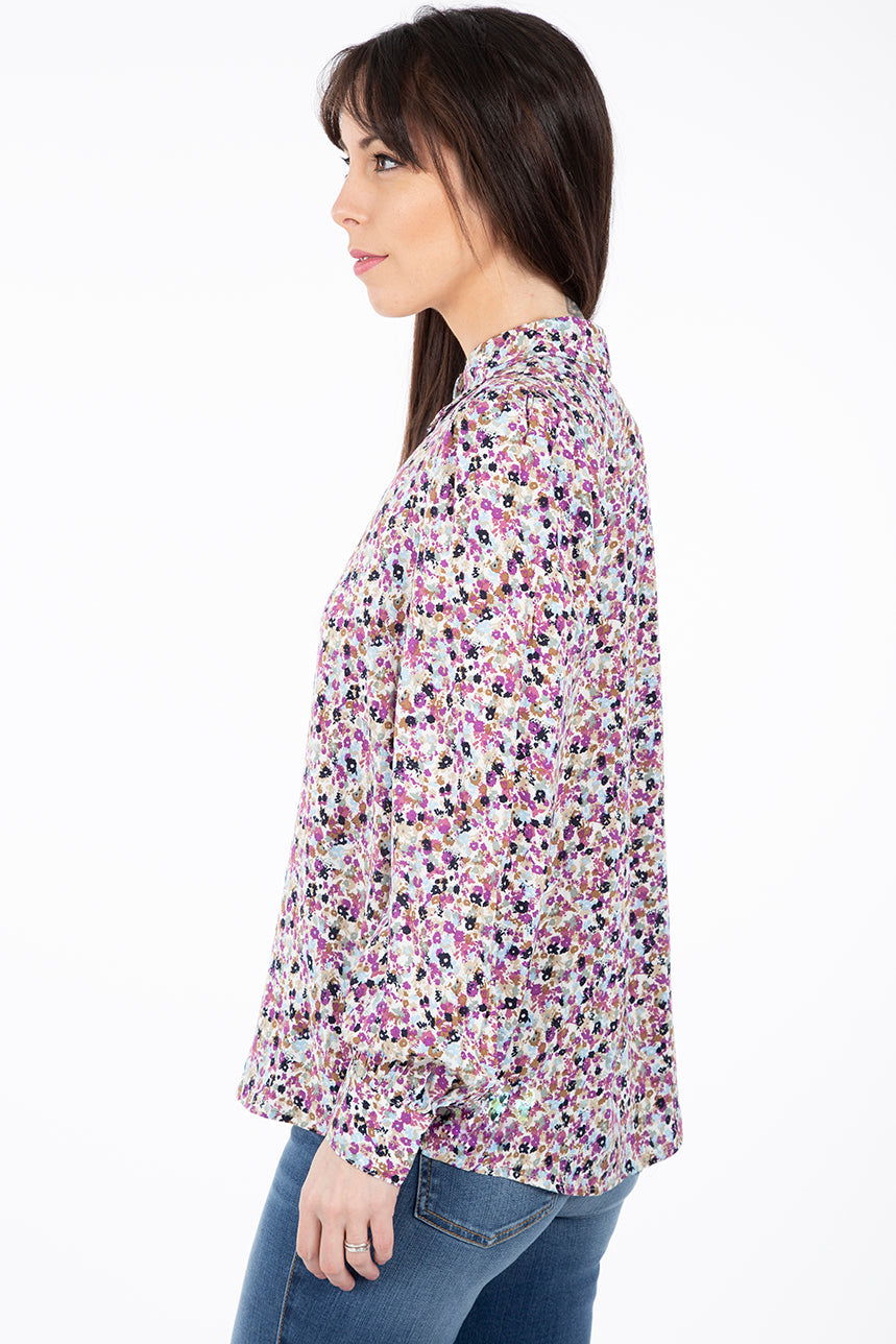Floral blouse with puffed sleeves | B.Young