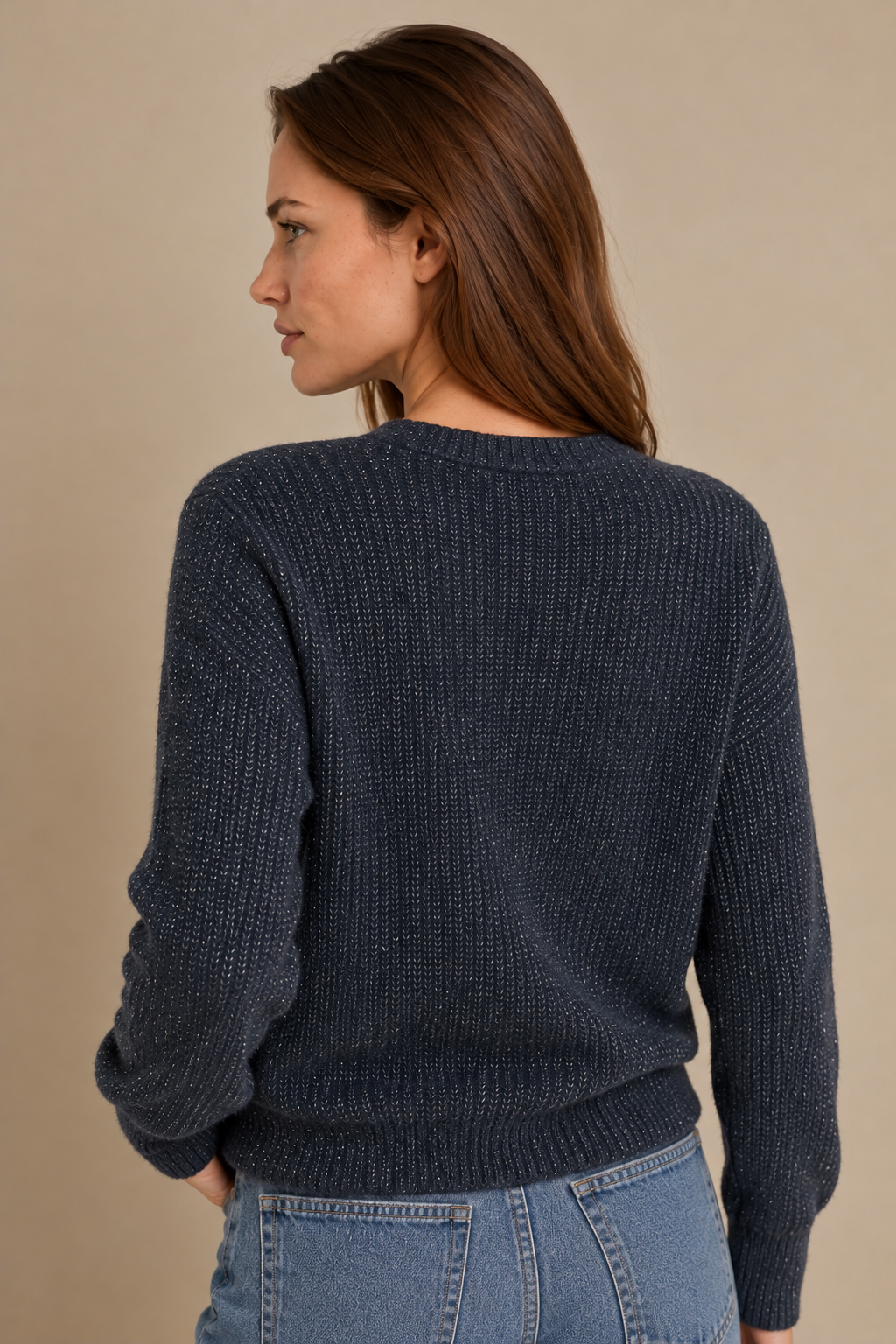 Le cardigan en tricot moucheté