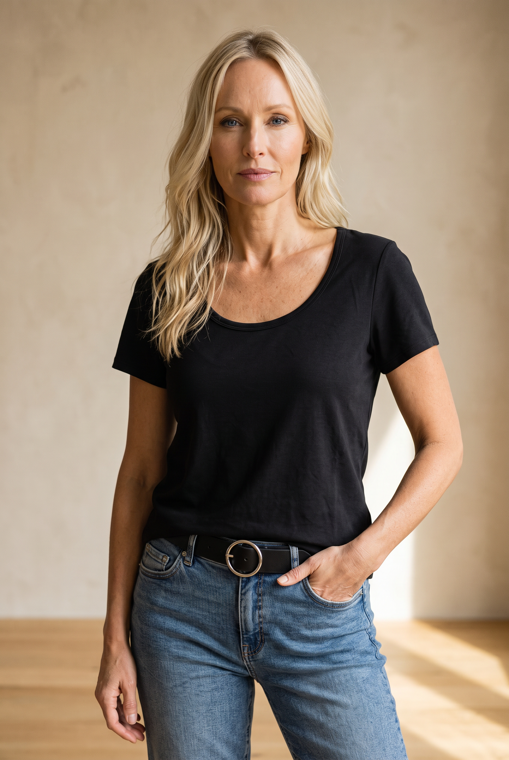 Le t-shirt à col dégagé ultra doux