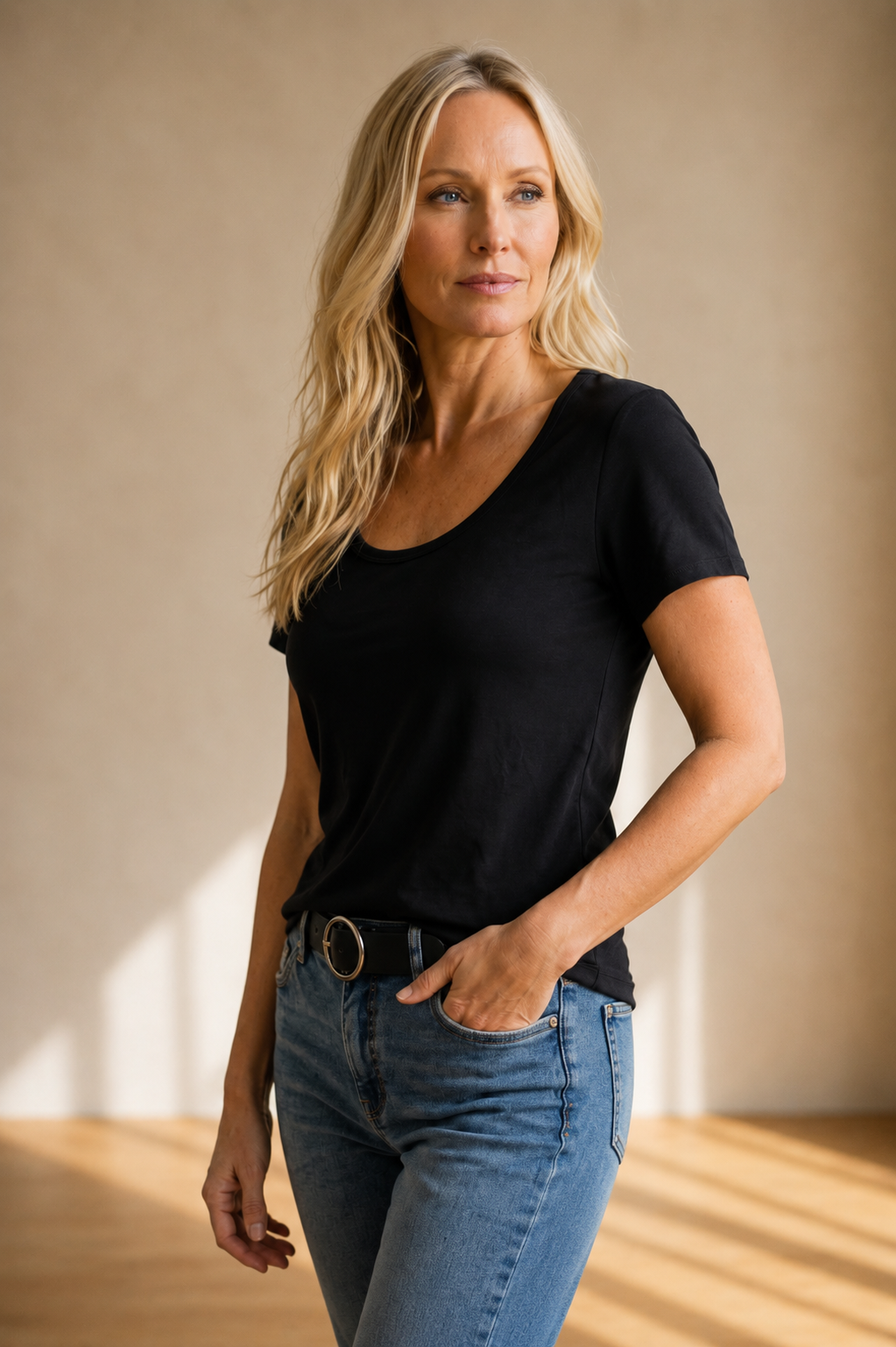Le t-shirt à col dégagé ultra doux