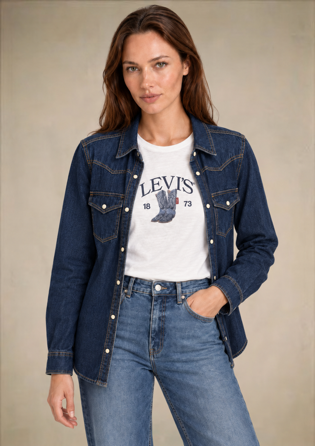 La chemise en jean style western