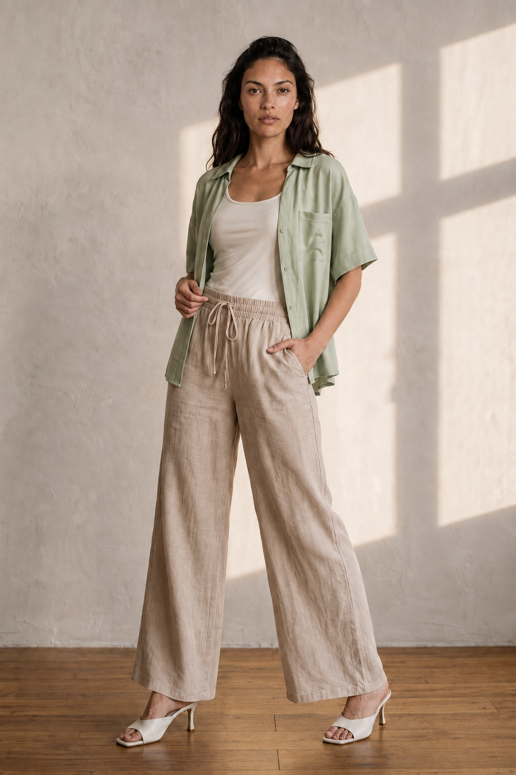 Light beige trousers