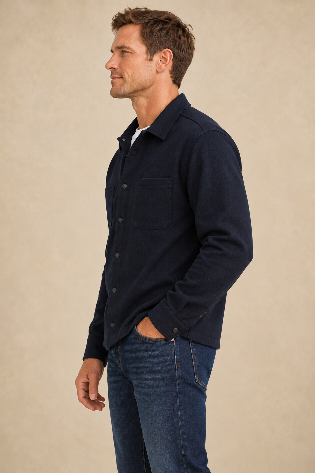 La chemise texturée à manches longues