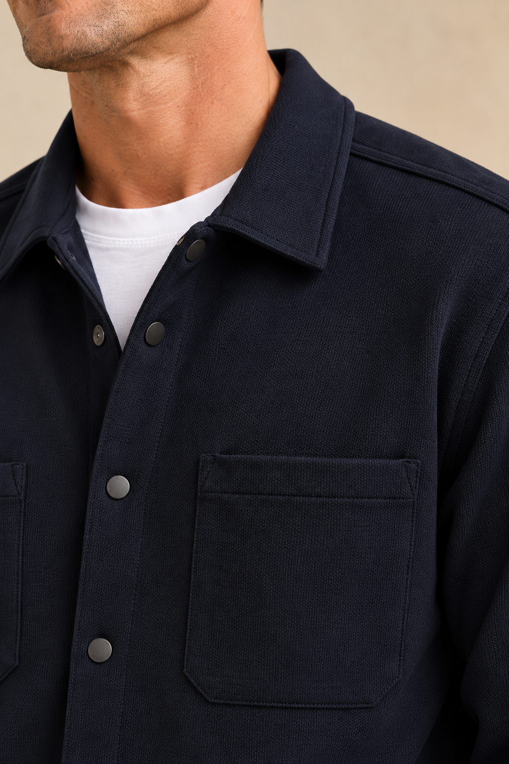 La chemise texturée à manches longues