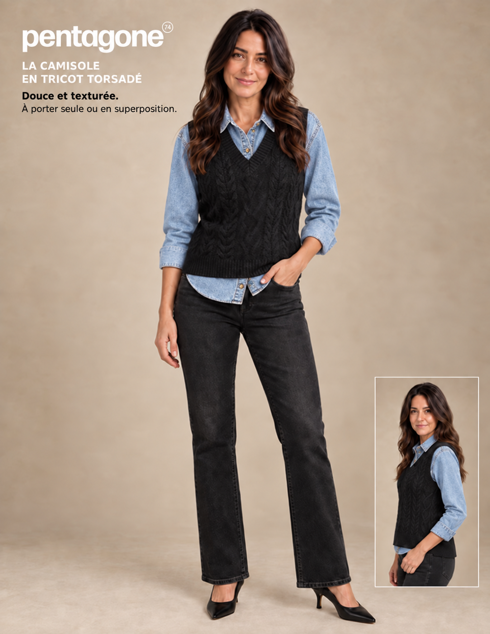 La camisole en tricot torsadé