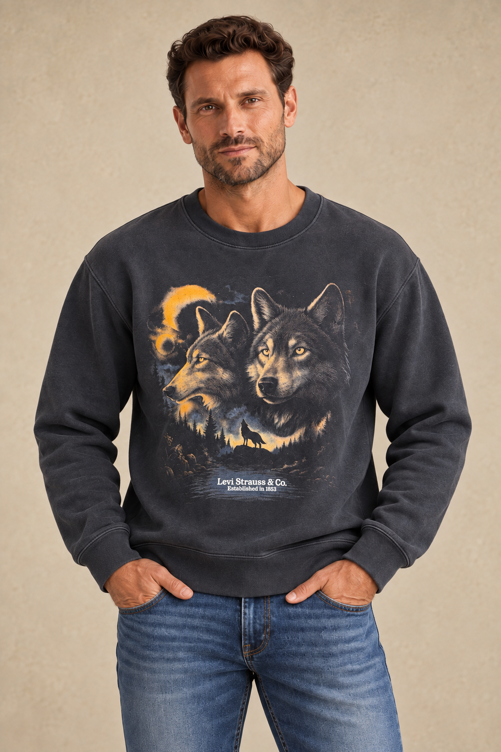 Le chandail noir à imprimé graphique de Levi's