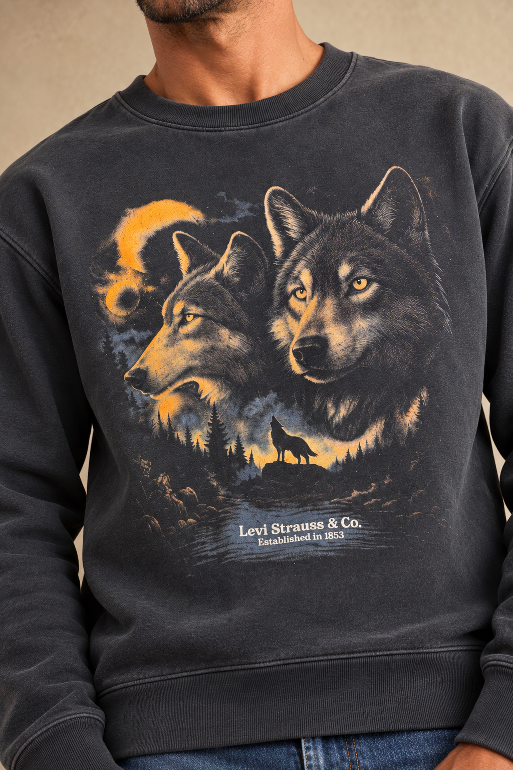 Le chandail noir à imprimé graphique de Levi's