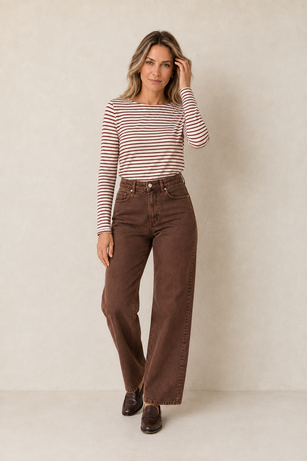 Le jean jambe large de couleur | Modèle Lily