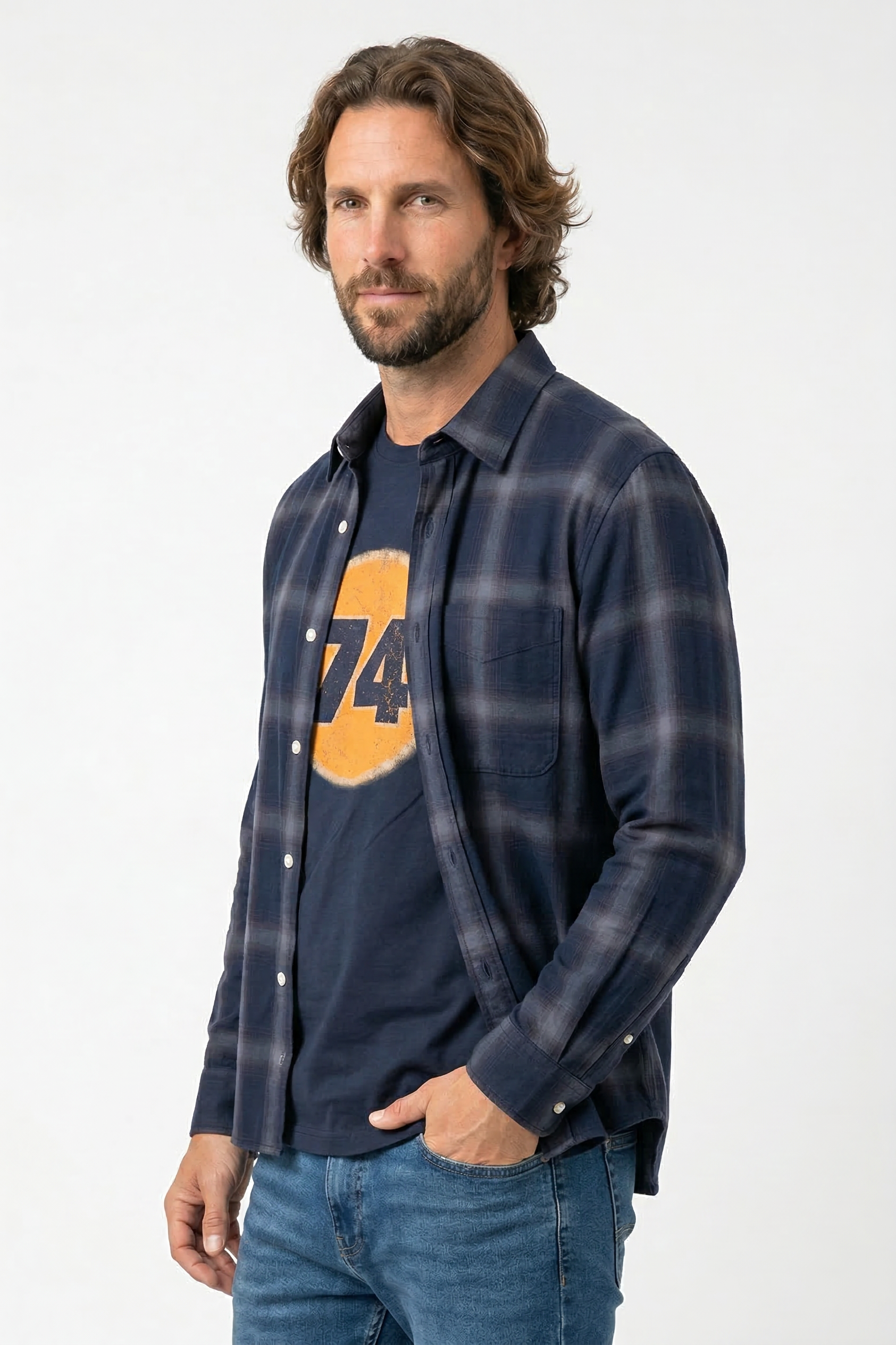 Chemise boutonnée bleue moyenne pour homme Banana Republic Chemise boutonnée bleue moyenne pour homme Banana Republic