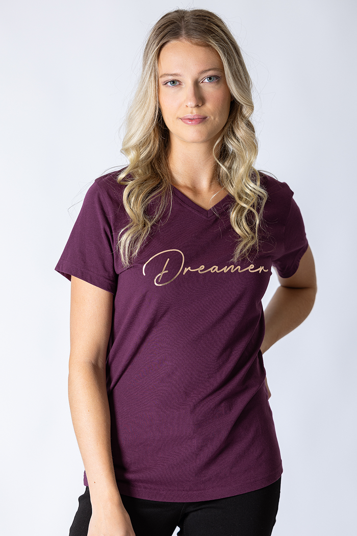 T-shirt « dreamer » col V | 2 couleurs