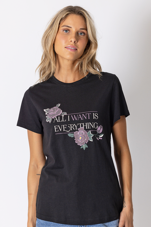 T-shirt noir « All I want is everything »