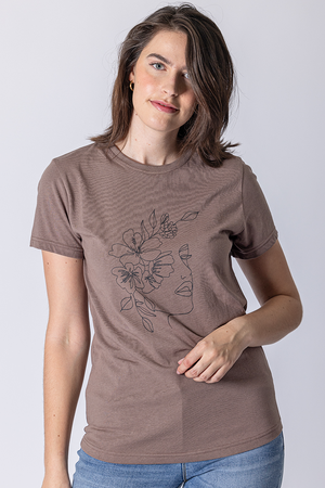 T-shirt femme et fleur | 2 couleurs