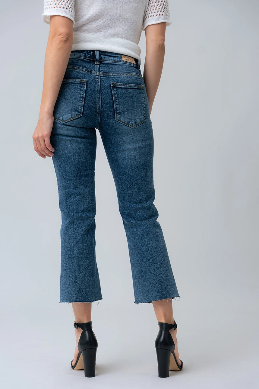 Jean court évasé sale