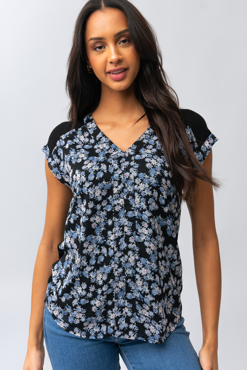 Blouse bi matiere hotsell