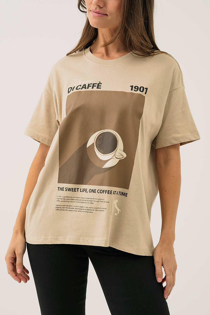T-shirt col rond imprimé femme BLANC T-shirt col rond imprimé femme BLANC