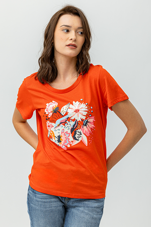 Colorful floral print t-shirt
