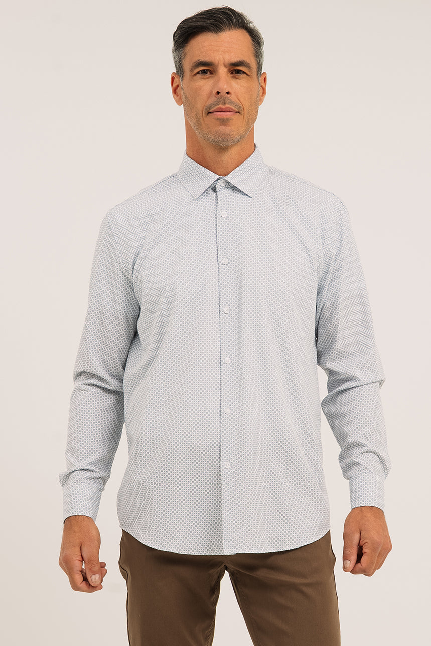 The white checked print shirt