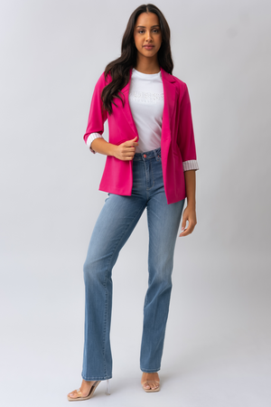 Le jeans droit délavé taille moyenne | Modèle Sexy straight