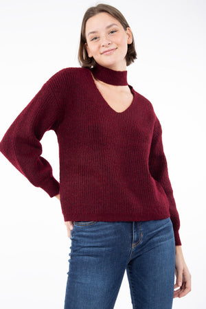 Chandail en tricot avec ouverture | 4 couleurs
