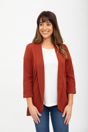 Fluid blazer with 3/4 sleeves | Made in Quebec | 4 colors