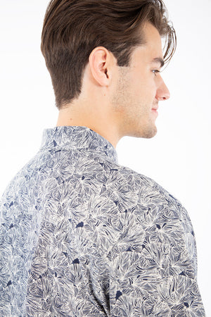 Chemise manches courtes motif feuillage | 2 couleurs