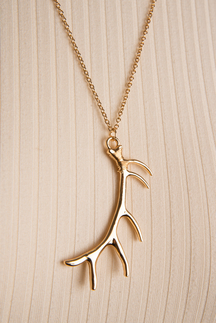 Collier chaîne bois de cerf | 2 couleurs
