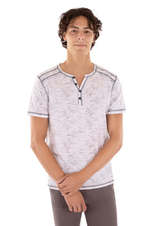 Contrast stitching printed T-shirt | 5 colors