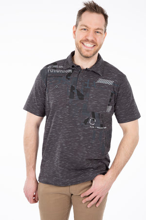 Short-sleeved “futurism” polo shirt | Projek Raw | 2 colors