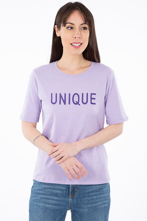 T-shirt lilas « unique » | B.Young
