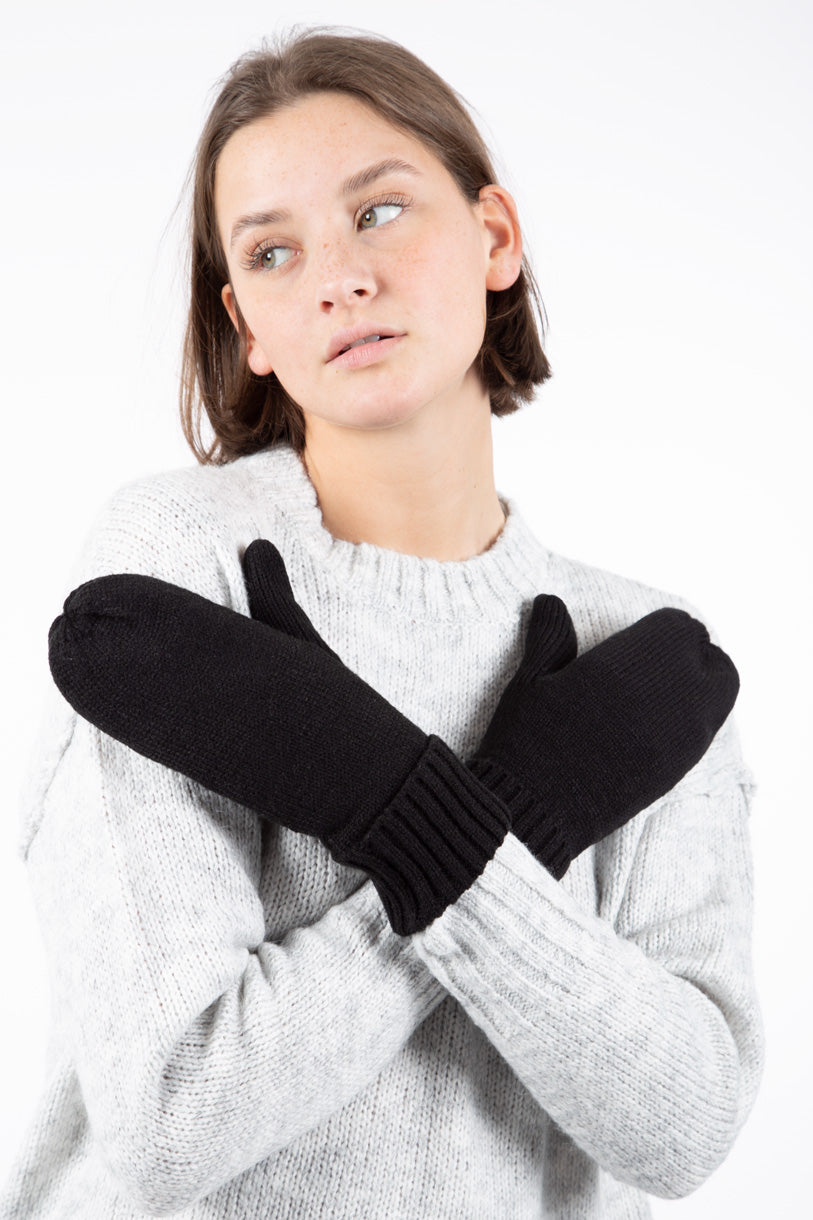 Mitaine en tricot doublé | 2 couleurs